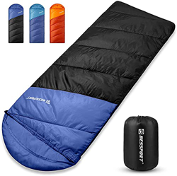 Bessport Saco de Dormir para Adultos, 45 ℉ / 7 ℃ para Clima cálido y frío ４ Estaciones, Ligero y Saco de Dormir Repelente al Agua para mochileros, Aca en oferta