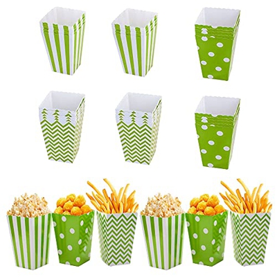 Bolsa De Palomitas, 36 Piezas Caja De Palomitas De Maíz, Cajas De Palomitas, Verde Bolsa De Palomitas, para Varias Fiestas, Noches De Cine, Juegos De 