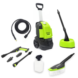 GW G30 pressure washer kit with patio cleaner, brush, turbo nozzle and vario nozzle características
