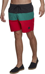 Urban Classics Bañador para Hombre Color Block Camiseta de natación, Multicolor (Firered/Black/Green 01318), L características