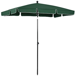 Outsunny Sombrilla Rectangular de Jardín 198x130x240 cm Parasol de Aluminio con Función de Inclinación para Terraza Patio Exterior Verde en oferta