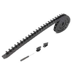 Zeberoxyz Cadena de arrastre de 10 x 11 mm Longitud de 1 metro Tipo abierto Cable de plástico negro R18 con 1 kit de conectores de extremo para máquin en oferta