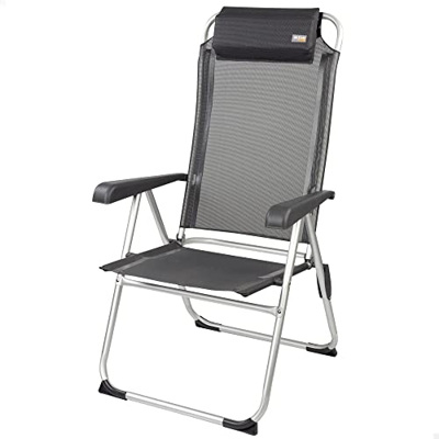 AKTIVE 52886 Silla Plegable Camping con cojín reposa Cabeza Medidas 58x65x103cm Fácil de Limpiar y Plegar Peso máx 110kg Incluye reposabrazos ergonómi