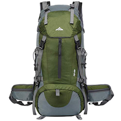 Lukasa Mochila de Senderismo 50L con Cubierta Impermeable, Mochila Trekking al Aire Libre, Bolsa para Caminatas Adecuada para Caminatas, Acampadas, De precio