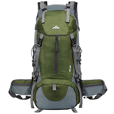 Lukasa Mochila de Senderismo 50L con Cubierta Impermeable, Mochila Trekking al Aire Libre, Bolsa para Caminatas Adecuada para Caminatas, Acampadas, De