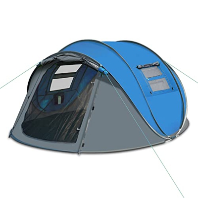 LIVHOOU Tienda de Campaña Impermeable Refugio de Sol al Aire Libre para 3-4 Personas,Tienda de Playa Portátil con Protección UV, para Familiar Playa C