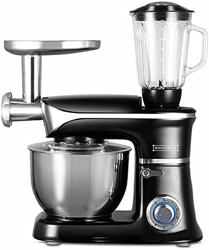 Robot de cocina picadora 3 en 1 amasadora, batidora 6,5 litros, 1900 W color negro + juego de cuchillos precio