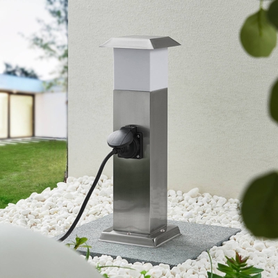 Prios Riksa baliza, 2 enchufes, acero inoxidable