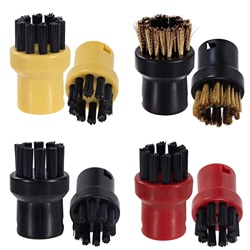 Cepillos Redondos de Limpieza a Vapor Boquillas de Limpieza de Vapor compatible con Kärcher SC1 SC2 SC3 SC4 SC5 Nailon y Latón 8 Piezas características