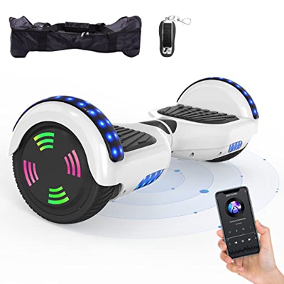 HOVERMAX Hoverboards, Hoverboards de 6.5 Pulgadas para Niños, Hoverboards con Control Remoto Flash Led Bluetooth y Bolsa de Transporte, Regalo para Ad