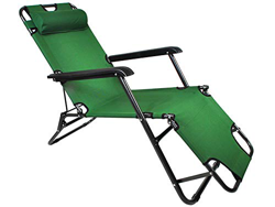 MonMobilierDesign Tumbona Silla Mecedora 3 Posiciones sillón Plegable jardín Piscina Playa Verde en oferta