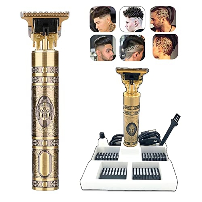 Maquina Cortar Pelo Profesional Hombre, Recortadora de Barba Eléctrica,USB Recargable,4 Peines,Apto para el Hogar y Peluqueros con Base Organizador in