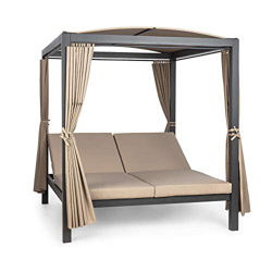 Blumfeldt Eremitage Tumbona para 2 Personas, Cama para Exterior con Respaldo reclinable, Tumbona de jardìn on Fundas hidófugas, con Techo, Tipo: Doubl precio
