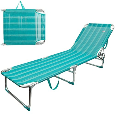 AKTIVE 62647 - Tumbona Plegable de Aluminio 3 Posiciones