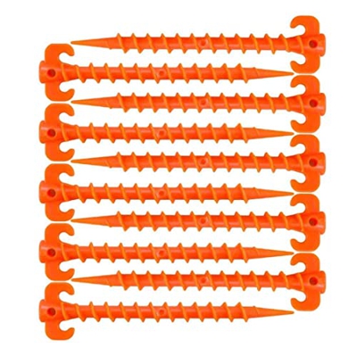 10 Pcs Outdoor Tent Stakes Ultimate Ground Anchor Pegs,Heavy Spiral Plastic Duty Screw Style,Beach Lawn Canopy Inflatables Hook Twist Stakes Accessori