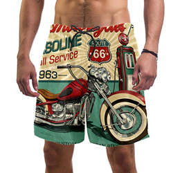 PAMTYANEY Bañadores para Hombre Moto Retro Trajes De Baño Pantalones Cortos De Playa Troncos características