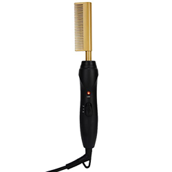 Alisador de pelo Peine 2 Engranajes Temperatura Rizado Alisado Doble uso Peine de peinado Plancha eléctrica de pelo para cabello, barba características