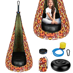 Wikay Silla Pod Swing, Asiento de Hamaca Colgante Niños con Cojín Inflable Hamaca Pod Swing Silla Al Aire Libre Colgante Asiento Swing Pod Silla para  características