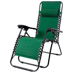 AC - Tumbona Plegable para Playa, Jardín | Silla para Terraza - Reclinable y Regulable. Color Verde. 90 x 66 x 108 cm. en oferta