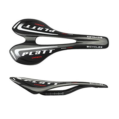 PLATT Sillín de Bicicleta Sport Súper Ligero 3K Carbono Sillín MTB Asiento de Bicicleta de Carretera, Brillante