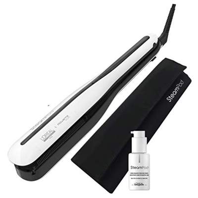 Steampod 3.0 | Pack Essentiel | Plancha profesional 2 en 1: alisado & Wavy | Tecnología Vapor | Sérum concentrado Protección de Puntas | Estuche Termo