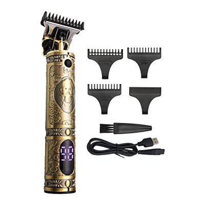 Kavolet Cortapelos Hombre Profesional Eléctrica, Máquina Cortar Pelo Inalámbrica con Pantalla LCD, Cortadora de Pelo T-Blade Recargable USB, con 4 Pei