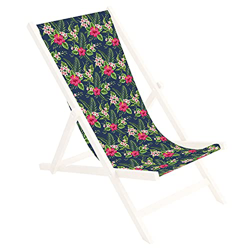 Tapicería de Recambio para Tumbona de Madera, 100% poliéster, Plegable, diseño de Palma Oscura [119] en oferta