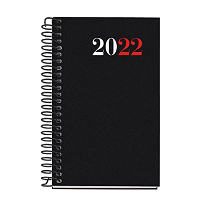 Miquelrius - Agenda anual 2022 City, Día Página, Tamaño Caddy 80 x 120 mm, Cubierta flexible polipropileno opaco, Negro, Español