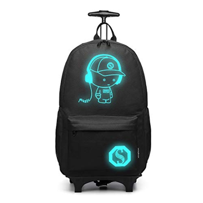 Kono Anime Cartoon Luminous música Boy Backpack Escuela Estudiante Mochila de Moda, Mochila Escolar Unisex Bookbag Maleta De Viaje Trolley Ordenador M