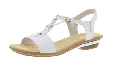 Rieker, Sandalias Punta Cerrada Mujer, Blanco (Weiss 80), 39 EU