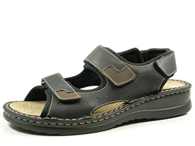 Rohde 5888 Augsburg Sandalias de Cuero para Hombre, Talla:41 EU, Color:Negro