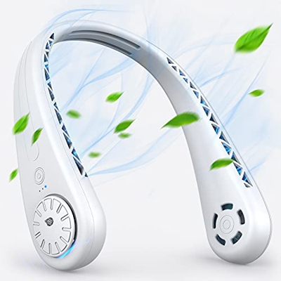 Ventilador de Cuello, 3600mAh Ventilador sin Aspas Manos Libres, Mini Ventiladores USB Recargable con 3 Velocidades, Ventilador Portatil para Interior