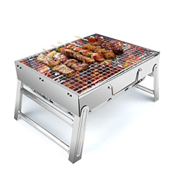 Parrilla de carbón de acero inoxidable, parrilla plegable portátil, parrilla de campamento portátil para picnic y festivales en el jardín, 15.35 x 11. precio