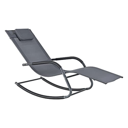 [en.casa] Tumbona Mecedora Caracena 147 x 63 x 89 cm Asiento para Relajar y Tomar el Sol Balancín para Jardín Terraza Balcón Silla con Cojín para Cabe en oferta