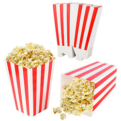 20 cajas para palomitas, color rojo y blanco, a rayas, para palomitas de maíz, patatas fritas saladas (7 x 11 x 5 cm) en oferta