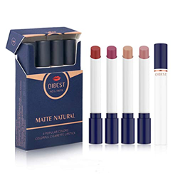 Cremoso Cigarretes Set de lápiz labial mate, 4 tonos maquillaje terciopelo cosmético hidratante suave lápiz labial en oferta