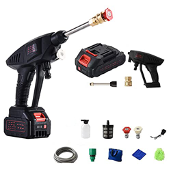 LYZL Lavadora a Presión Inalámbrica Pistola de Agua de Alta presión portátil Pistola de Lavado de Coches con batería de Litio Cucharón autocebante Mot precio