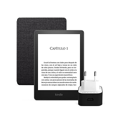 Kindle Paperwhite Essentials Bundle con Kindle Paperwhite (8 GB, con publicidad), Funda de Tela de Amazon y Cargador Amazon PowerFast (9 W)
