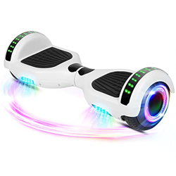 Hoverboard, Patinete Flotante autoequilibrado de 6.5 "con Ruedas, Altavoz Bluetooth, Luces LED para niños y Adultos (Blanco) características