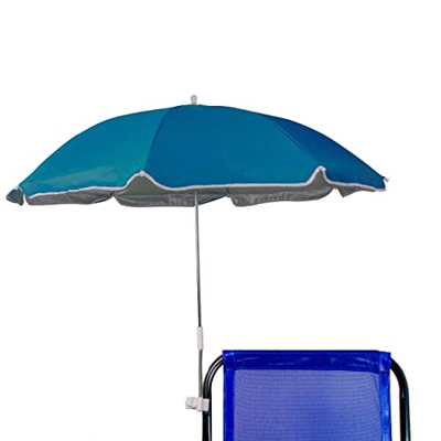 BESCH Sombrilla para Silla Playa, Jardín, Piscina,Terraza o Patio, Protección Solar UPF50+, Ø100cm (Azul)