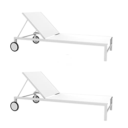 RESOL Shio Textiline Set 2 Tumbonas | Conjunto de Muebles de Jardín Exterior Compuesto de 2 Tumbonas Apilables con Ruedas | Cómodas y Reclinables en 5 precio