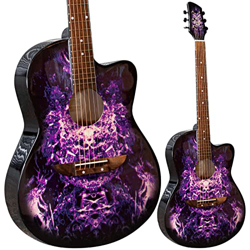 Lindo Guitars Apprentice Series 933C - Guitarra acústica (con recorte veneciano, incluye funda) color violeta características