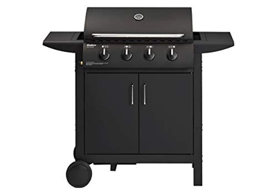 Enders Barbacoa de Gas San Diego 4 Silver – Parrilla de Gas Barbacoa Acero Inoxidable con Tapa, Termómetro Asador y Bandeja Recogegrasa – Barbacoa Jar