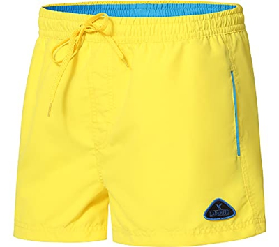 Ladeheid Trajes de Baño de Hombre Pantalones Cortos de Playa LAZA1001 (Amarillo Azure Azul, 6XL)