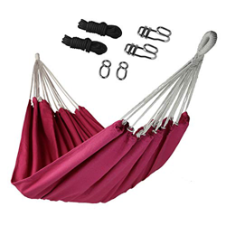 BB Sport Hamaca Tela Colgante 200 x 140 cm Juego Fijación Ligera Capacidad Carga 200 kg Bolsa Transporte, Color:Malva características