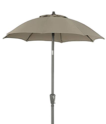 Dehner - Sombrilla Vido, 150 cm de diámetro, Altura 223 cm, de Aluminio y poliéster, Color marrón Topo características