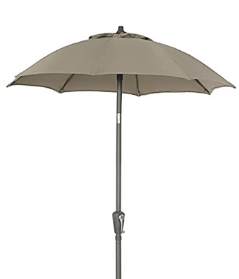 Dehner - Sombrilla Vido, 150 cm de diámetro, Altura 223 cm, de Aluminio y poliéster, Color marrón Topo