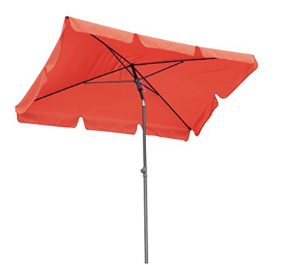 QUICK-STAR Sombrilla Quitasol Parasol para el balcón 2 x 1,25 m Rectangular con cenefa y dispositivo de pliegue Color Terracota