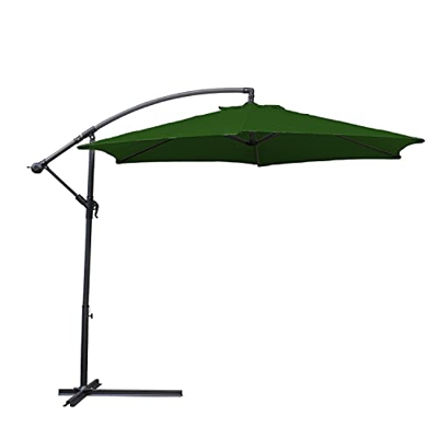 Ansobea Sombrilla de aluminio de 300 cm de diámetro, color gris, sombrilla de jardín con soporte, altura regulable, plegable, protección UV 40+, resis