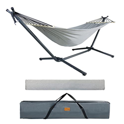 CCLIFE Hamaca con Soporte Hamaca Jardin, Altura Regulable en 2 Posiciones, Carga Máxima 200 kg, para Interior y Exterior, Color:Gris en oferta